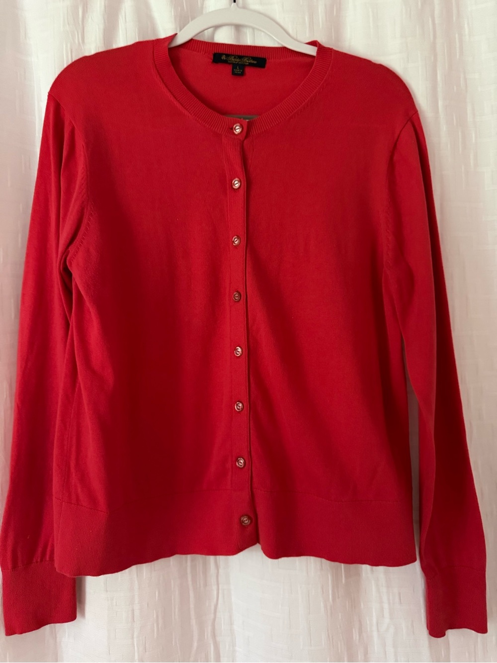 Brooks Brothers Supima Cotton Red Cardigan Sweater Size L